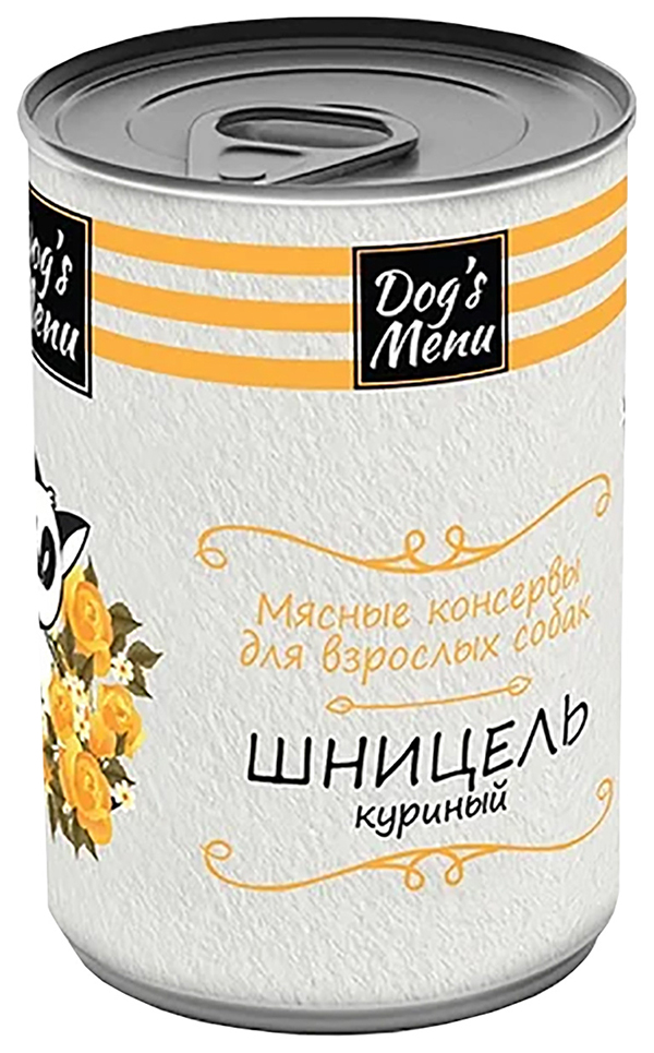 

Консервы для собак Dog's Menu шницель куриный, 12 шт по 340 г