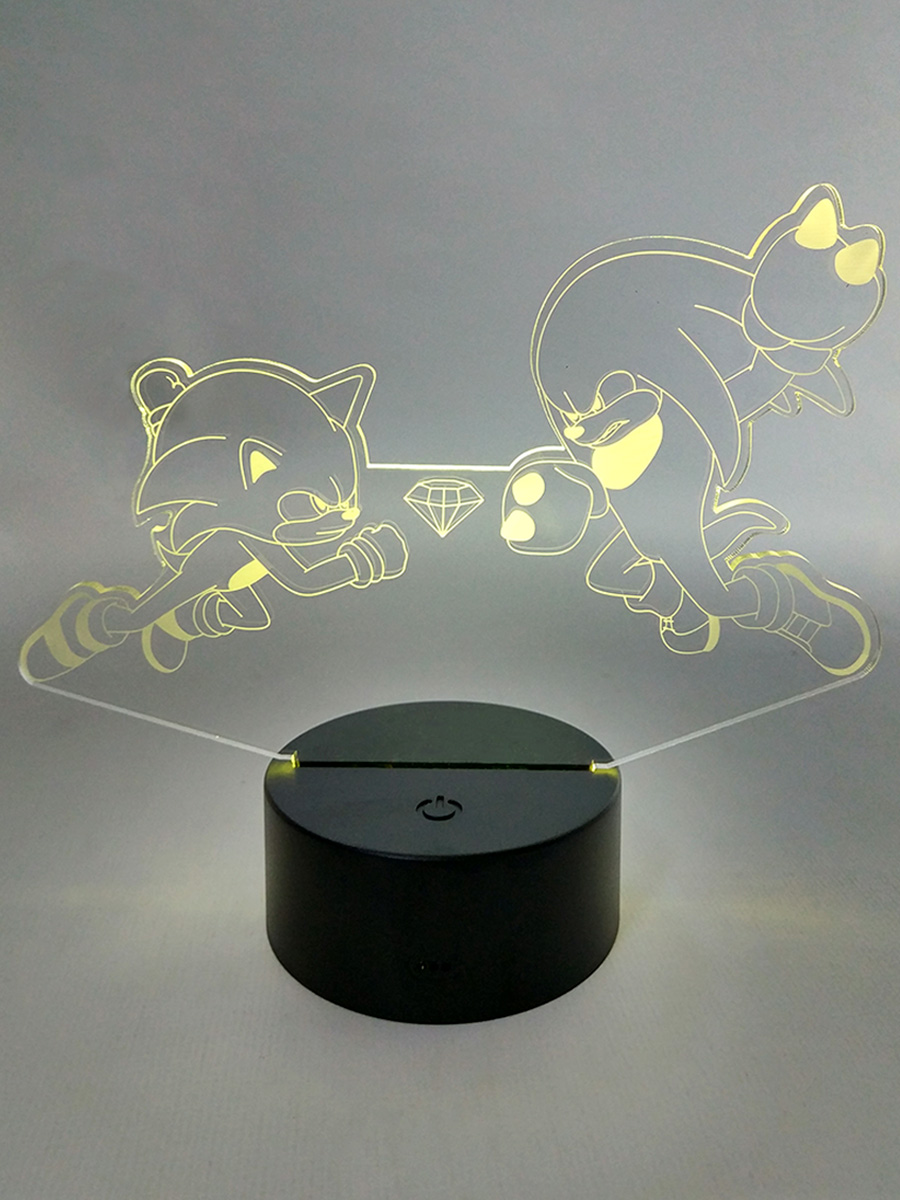 Настольный 3D светильник ночник StarFriend Соник и Наклз Sonic the Hedgehog usb 16,5 см светильник настольный сенсорное включение 10 вт белый абажур белый tdm electric sq0337 0036