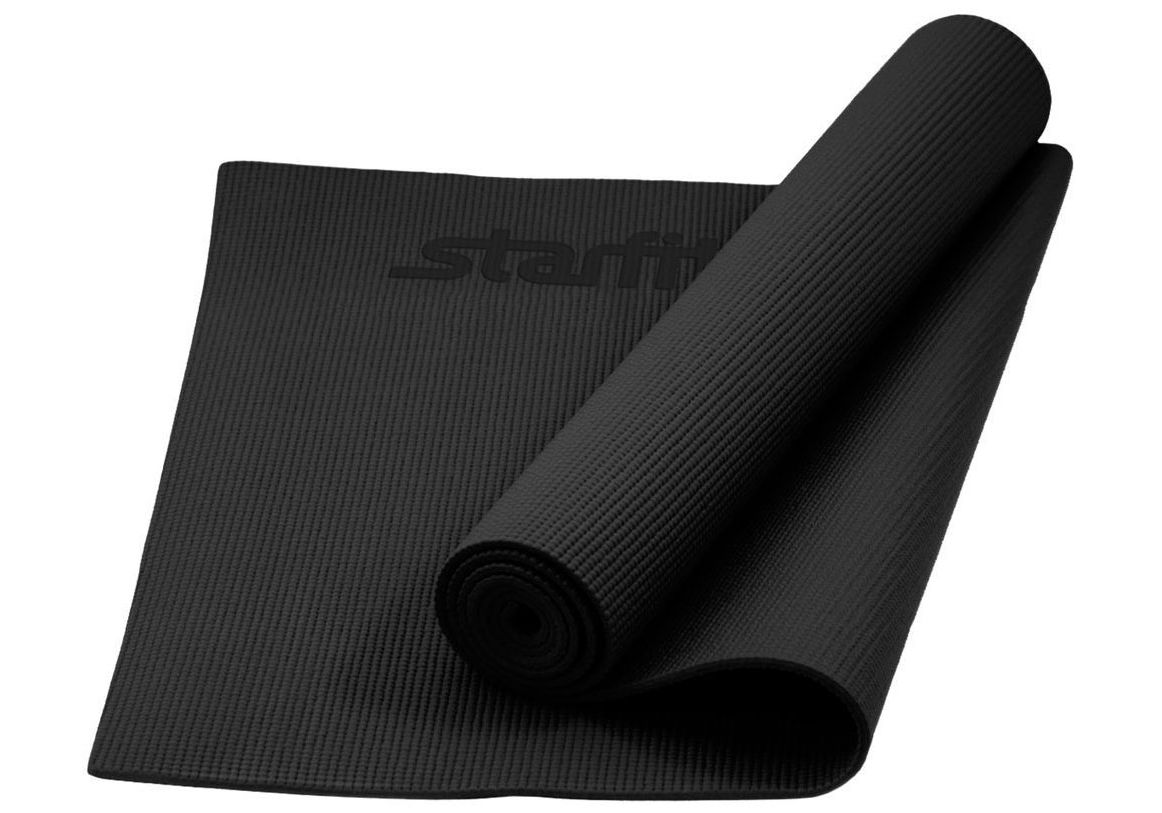 фото Hkem112-06-blk коврик для йоги, pvc, 173x61x0,6 см (черный) nobrand