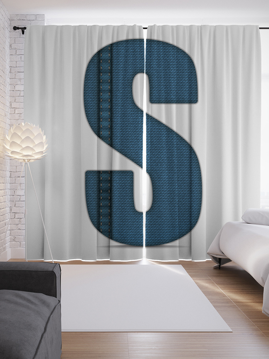 

Шторы с фотопечатью "Стильная s" из сатена, 290х265 см