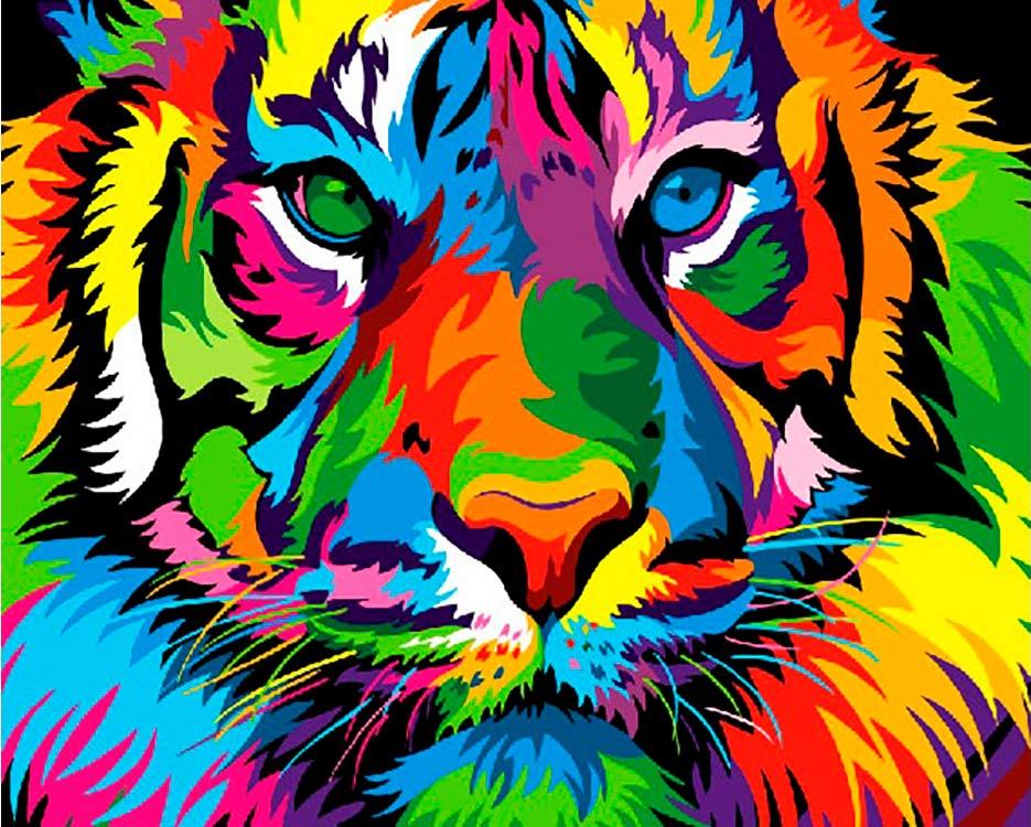 

Картина по номерам Paintboy Разноцветный тигр, 40x50 см, Разноцветный тигр