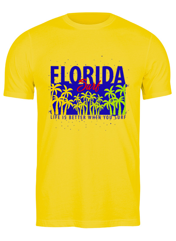 

Футболка мужская Printio Florida 3303810 желтая 2XL, Желтый, Florida 3303810