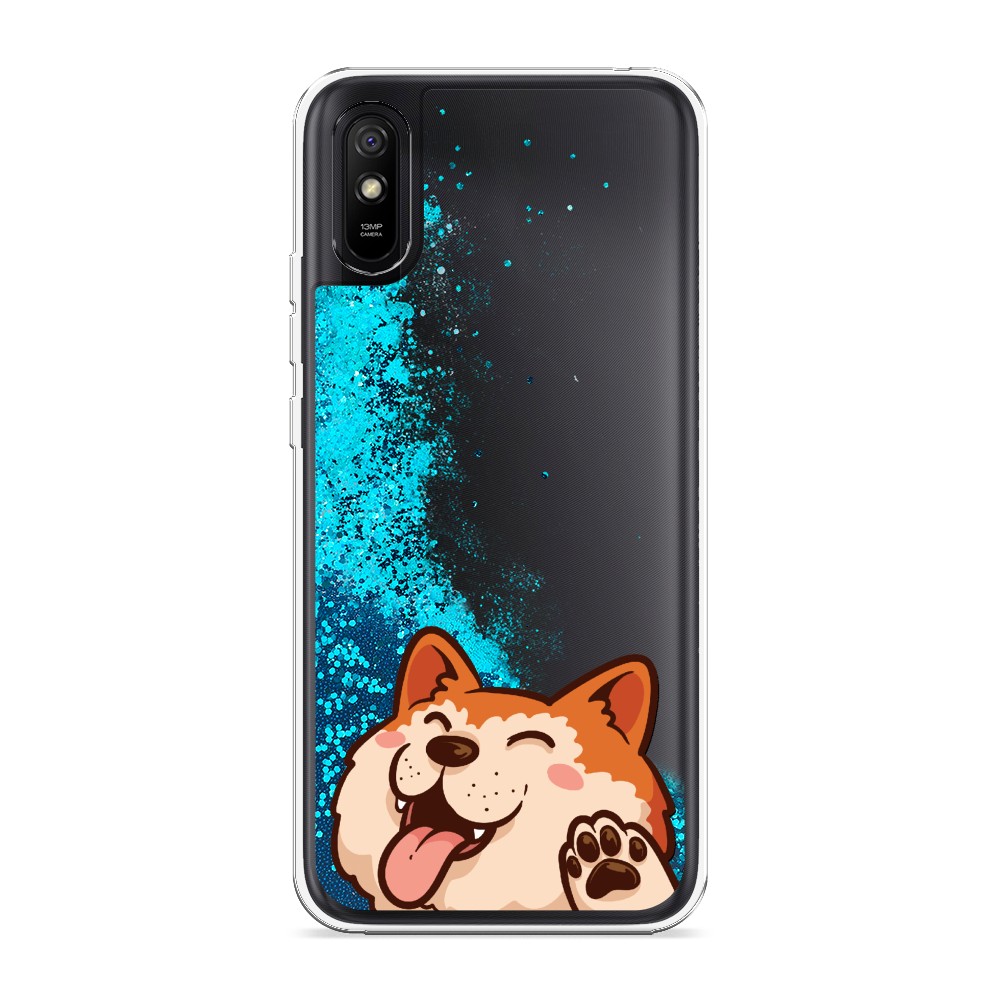 

Жидкий чехол с блестками "Акита-ину машет" на Xiaomi Redmi 9A, 38993-1