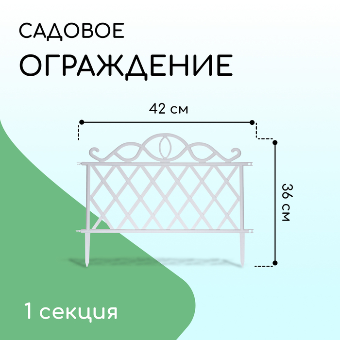 

Ограждение декоративное, 36 x 42 см, пластик, белое, Белый