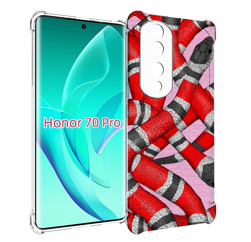 

Чехол MyPads змея-красно-черно-белый для Honor 70 Pro / 70 Pro Plus, Прозрачный, Tocco