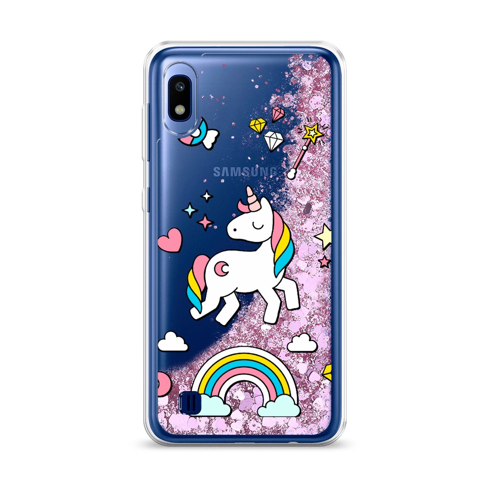 

Жидкий чехол с блестками "Принцесса единорог" на Samsung Galaxy A10, 27994-1
