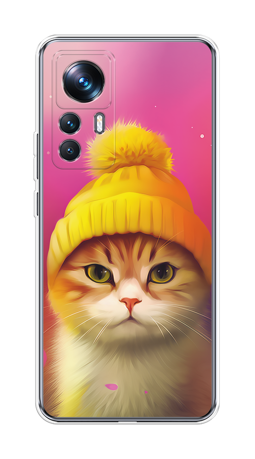 

Чехол на Xiaomi 12T Pro "Котик в шапочке", Розовый;желтый;бежевый, 315750-1