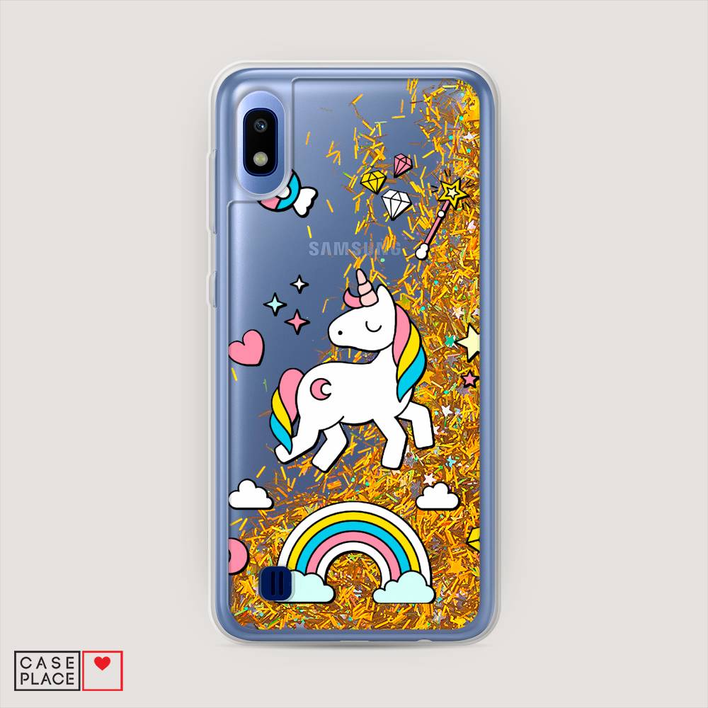 

Жидкий чехол с блестками "Принцесса единорог" на Samsung Galaxy A10, 27990-1