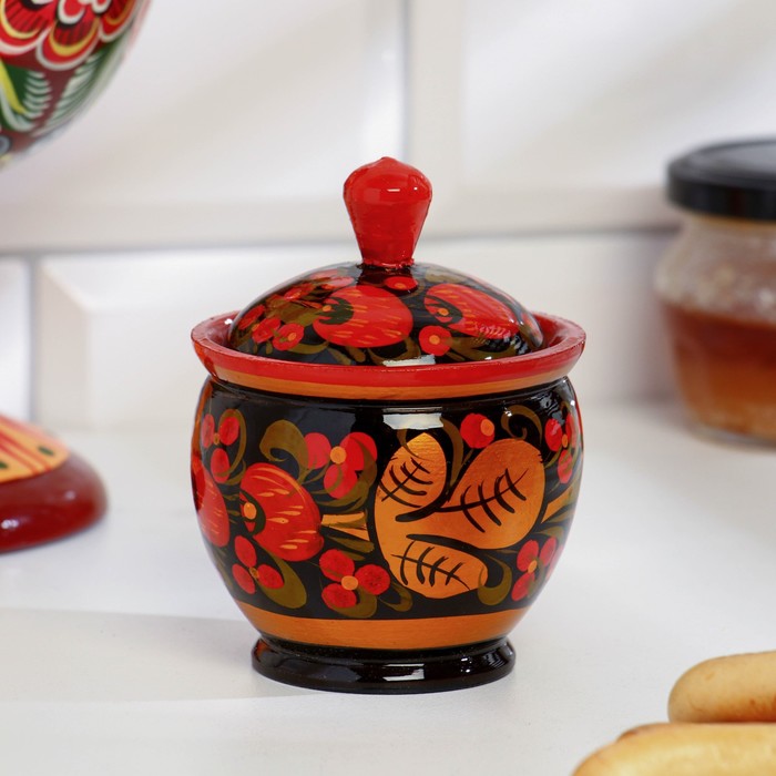 

Солонка «Ягодка», с крышкой, 7 х 9 см, хохлома