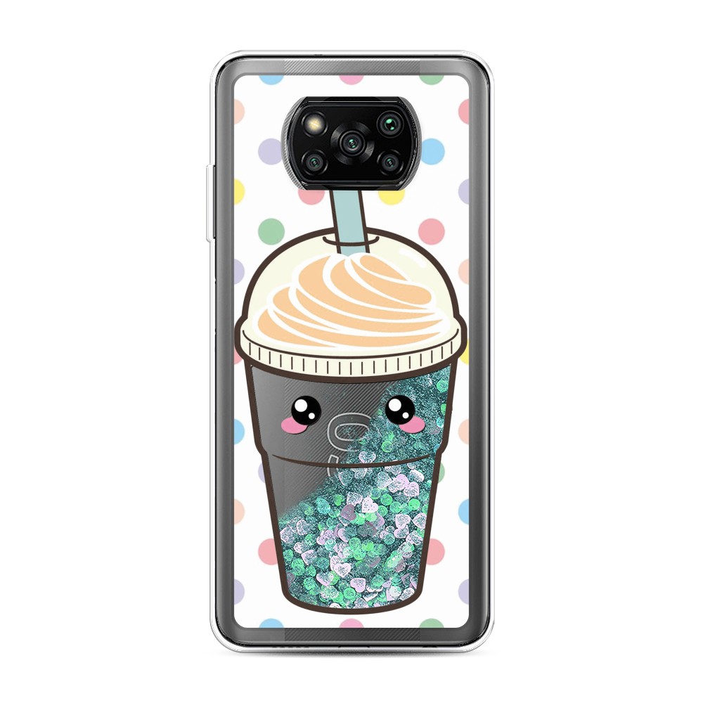 

Жидкий чехол с блестками "Милый стакан" на Xiaomi Poco X3 Pro, 310695-1