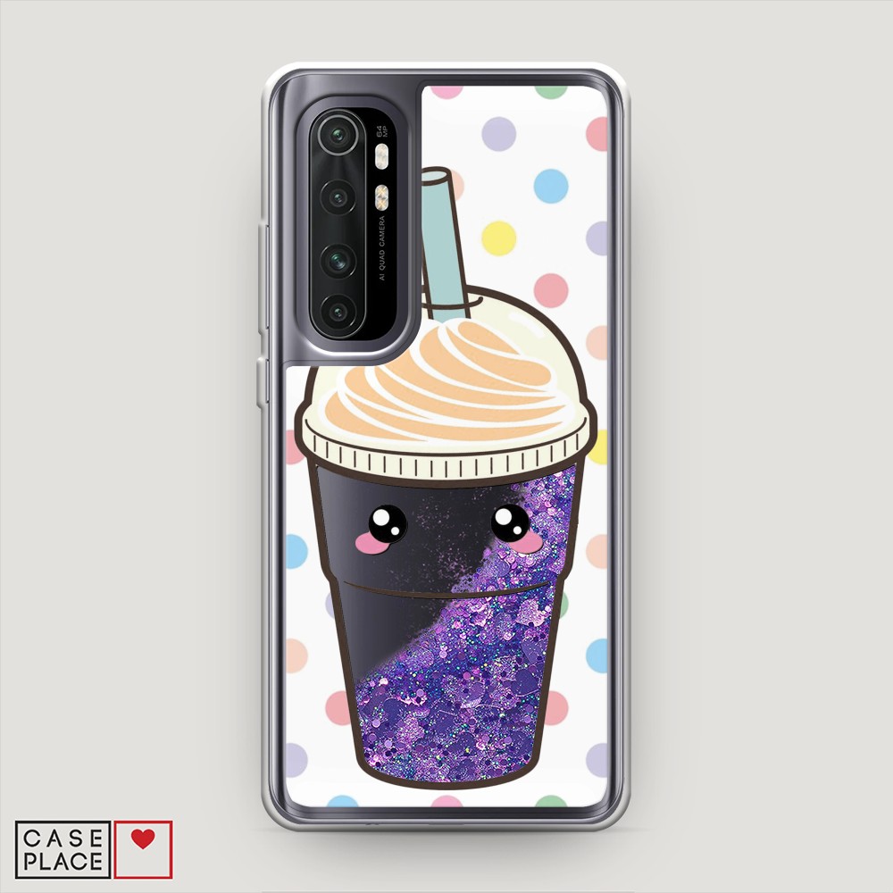 

Жидкий чехол с блестками "Милый стакан" на Xiaomi Mi Note 10 lite, 38492-1