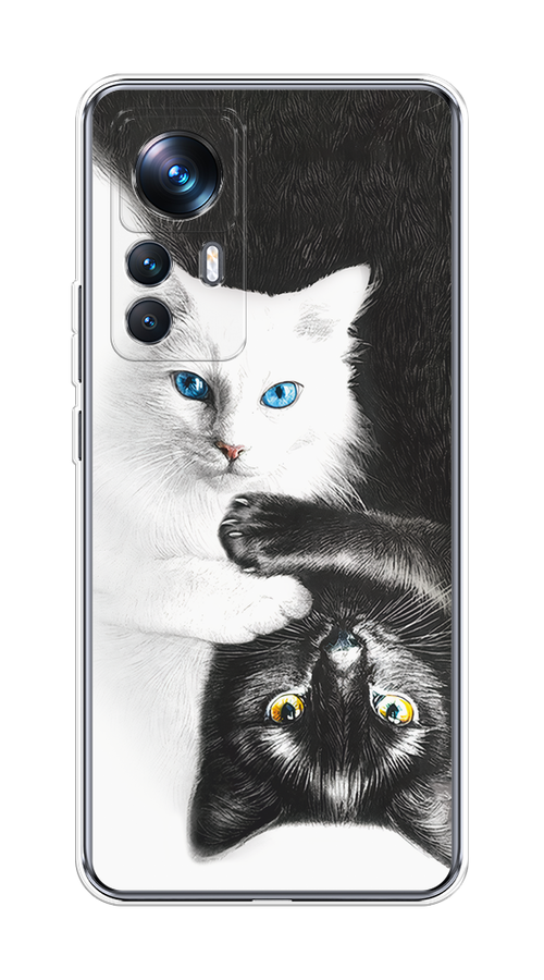 

Чехол на Xiaomi 12T Pro "Коты Инь-Янь", Черный;белый;голубой, 315750-1