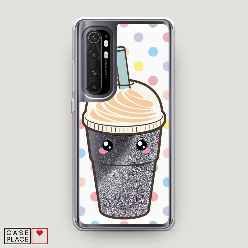 

Жидкий чехол с блестками "Милый стакан" на Xiaomi Mi Note 10 lite, 38491-1