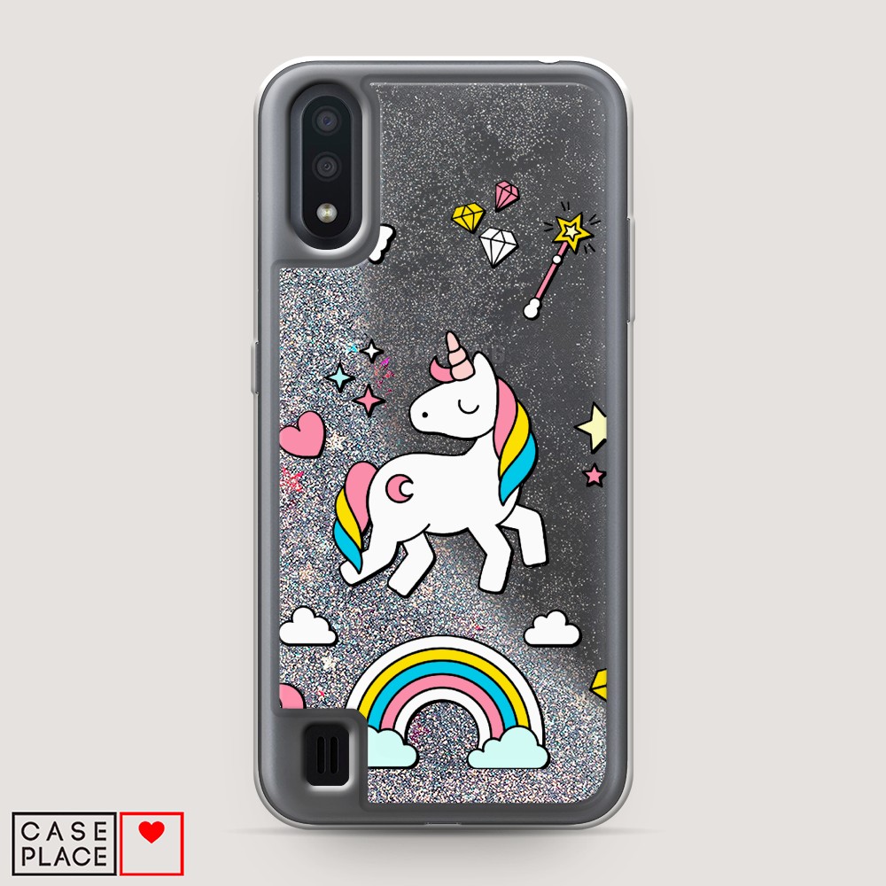 

Чехол Awog на Samsung Galaxy A01 "Принцесса единорог", Разноцветный, 29591-1