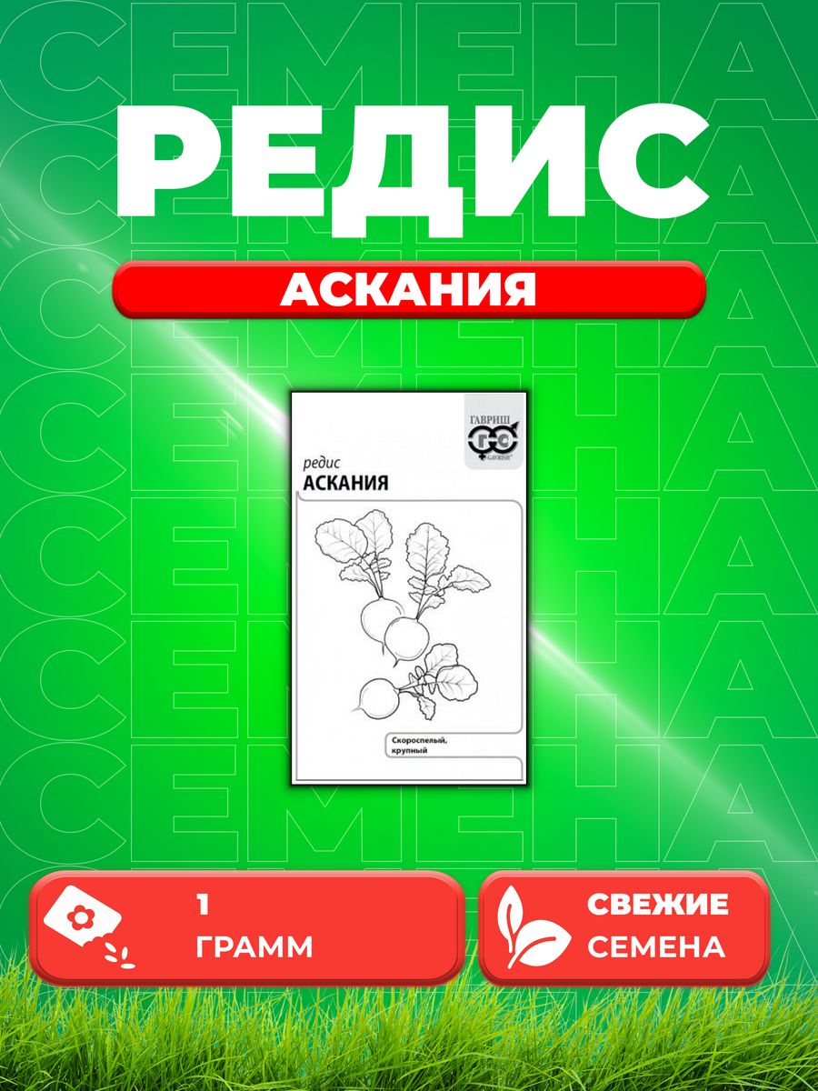 

Семена редис Гавриш Аскания 1999944371-1 1 уп.