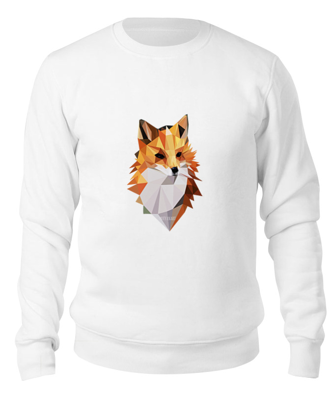 

Свитшот унисекс Printio Poly fox белый M, Poly fox