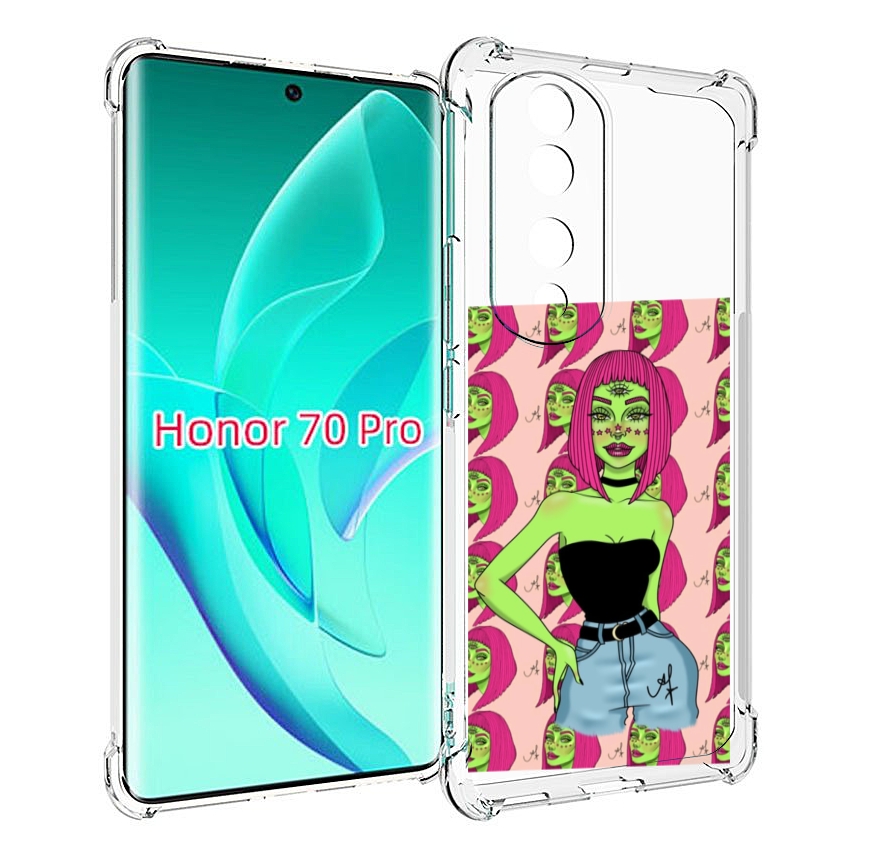 

Чехол MyPads зеленая-девушка-с-глазом женский для Honor 70 Pro / 70 Pro Plus, Прозрачный, Tocco