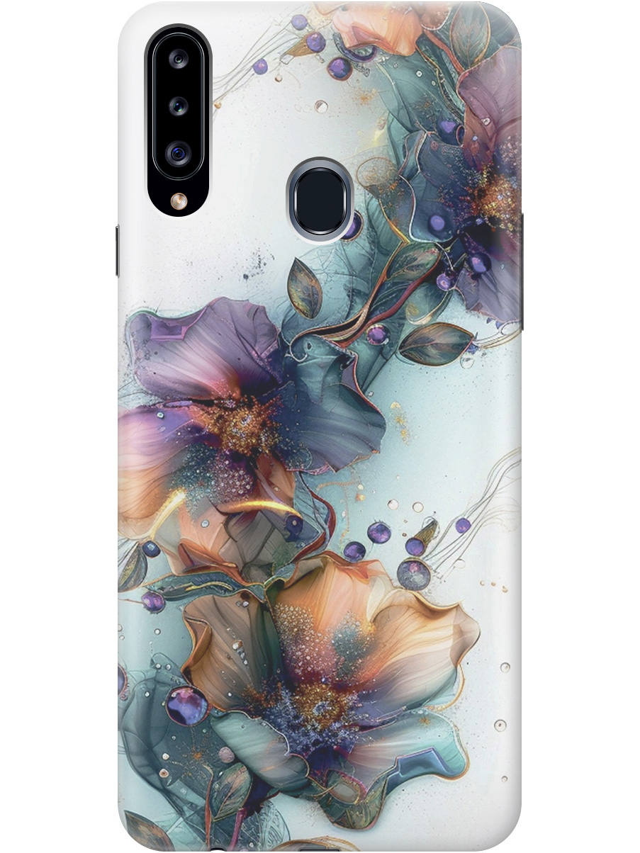 

Силиконовый чехол на Samsung Galaxy A20s с принтом "Мистические цветы", Прозрачный;белый;зеленый, 722003310