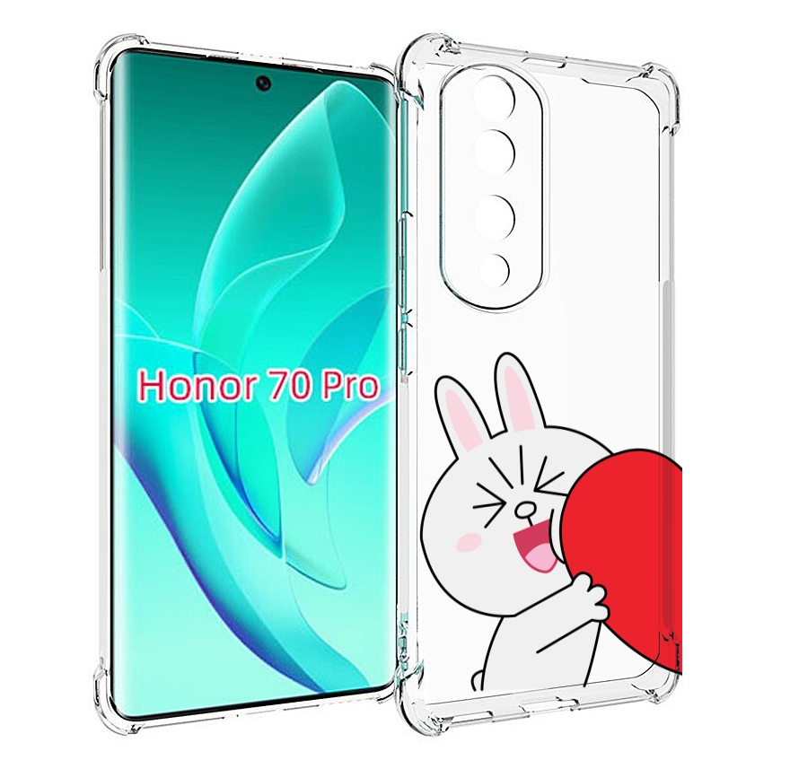 

Чехол MyPads зайчик-с-полуседрцем для Honor 70 Pro / 70 Pro Plus, Прозрачный, Tocco