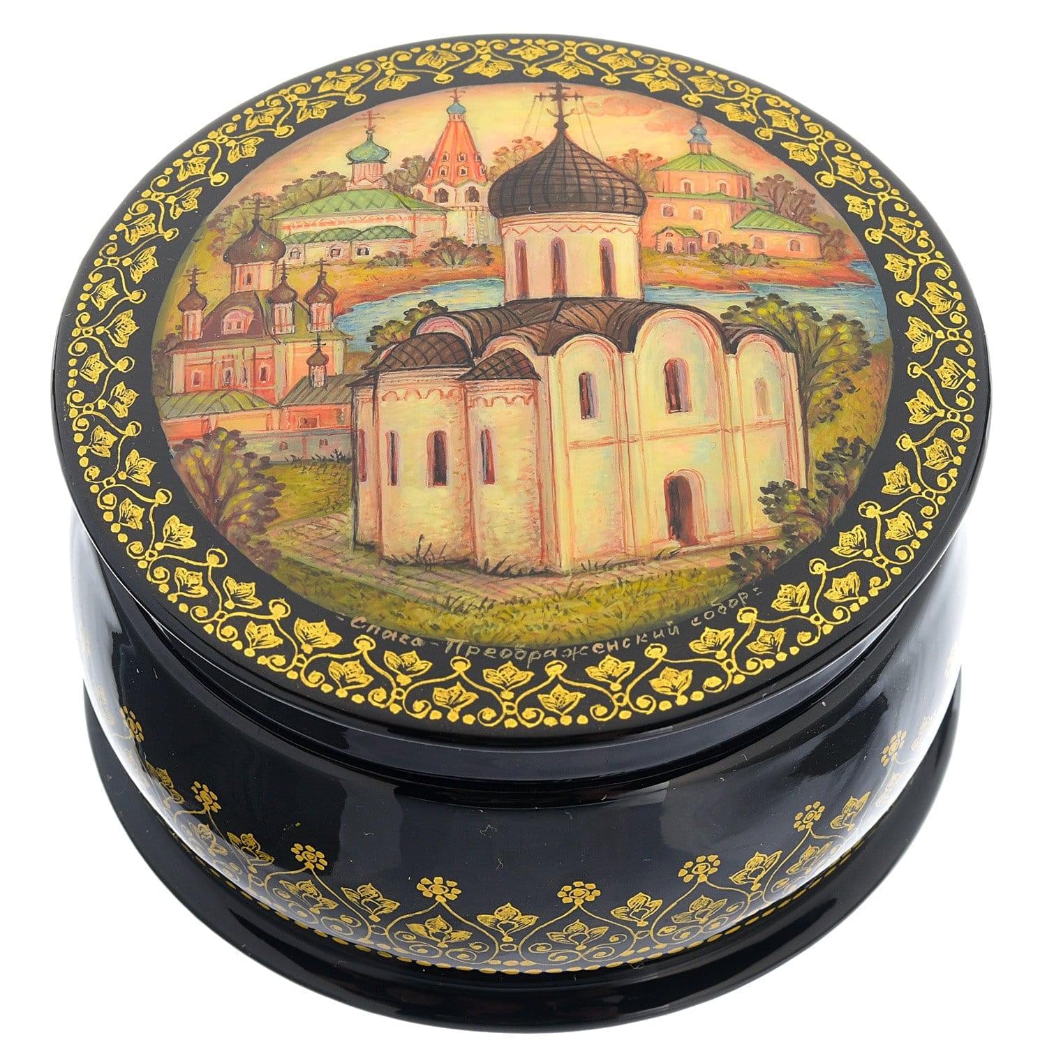 

Лаковая миниатюра шкатулка «Спасо-Преображенский собор». Холуй