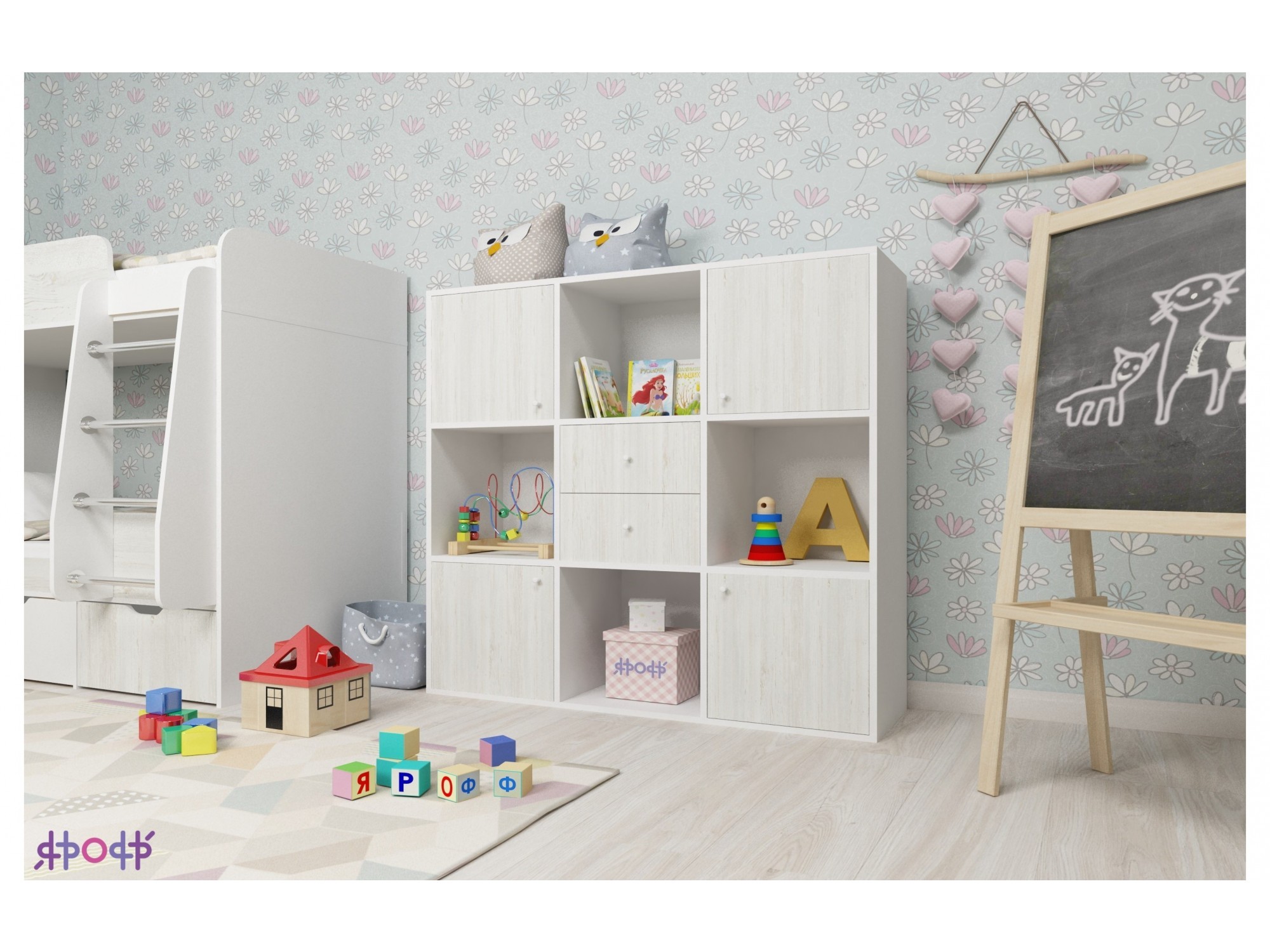 

Стеллаж Джери (Винтерберг, Белое дерево)