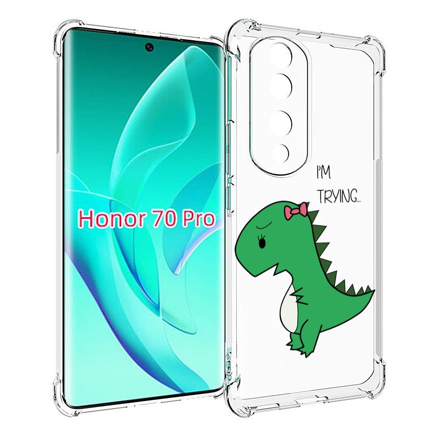 

Чехол MyPads динозаврик-девочка для Honor 70 Pro / 70 Pro Plus, Прозрачный, Tocco