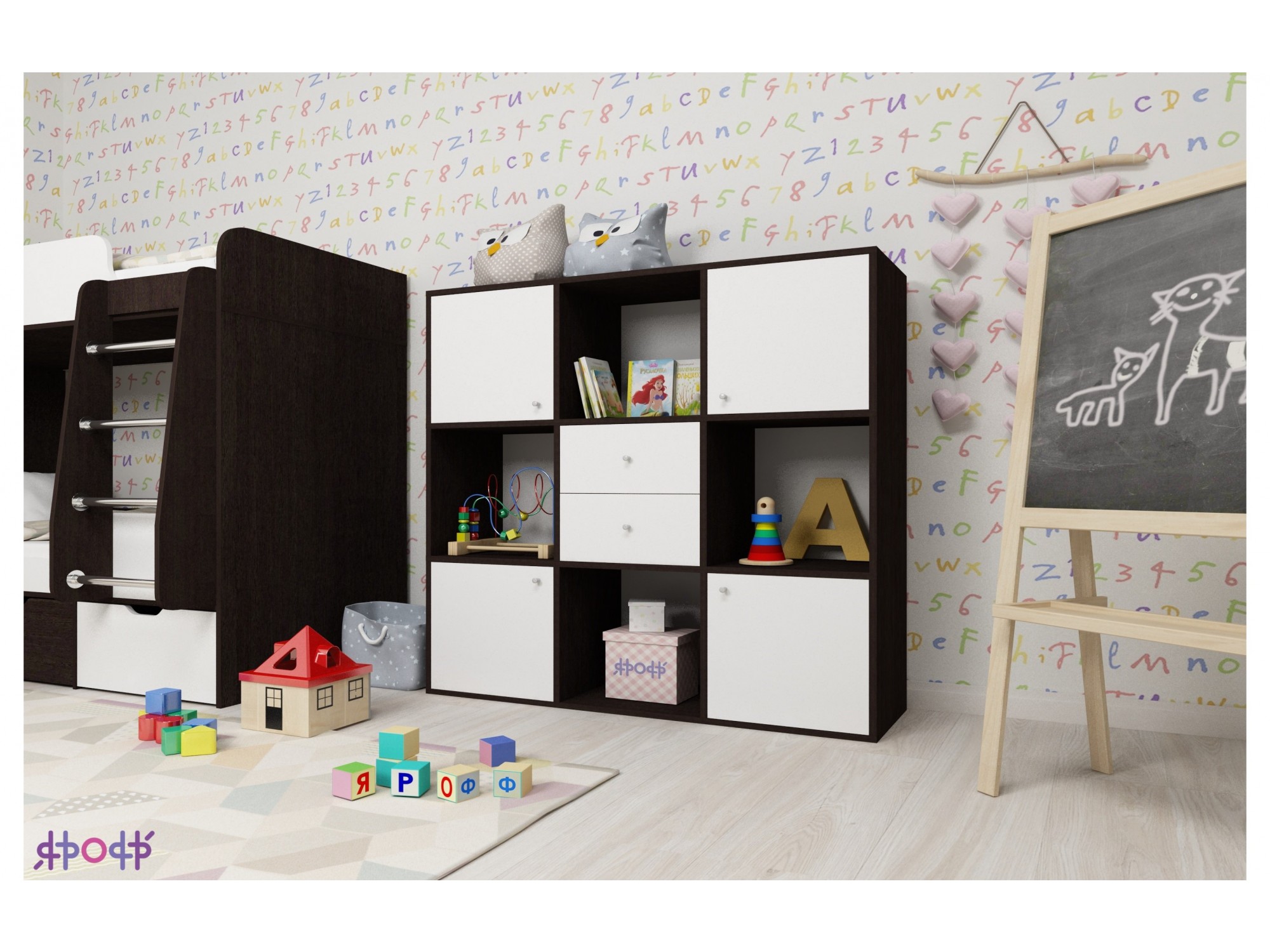 

Стеллаж Джери (Белое дерево, Венге)