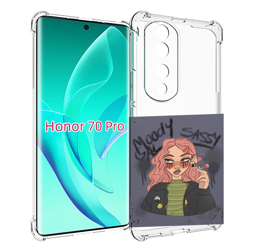 

Чехол MyPads дерзкое-настроение женский для Honor 70 Pro / 70 Pro Plus, Прозрачный, Tocco