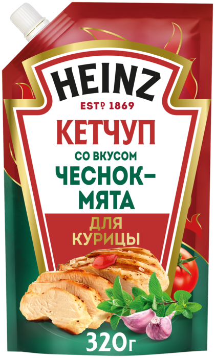 

Кетчуп Heinz для курицы чеснок-мята 320 г