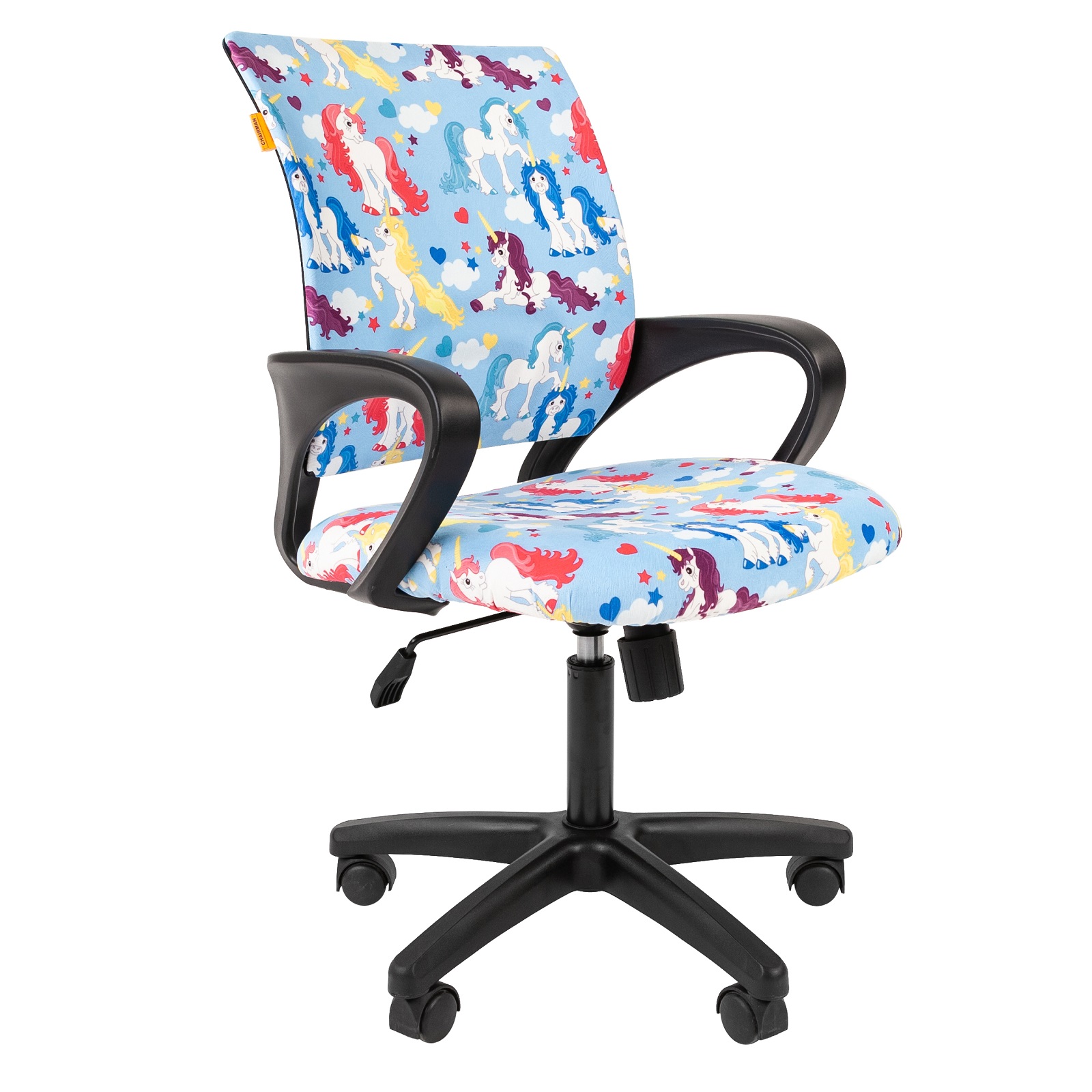 

Компьютерное кресло Chairman Kids 103 black ткань единороги, Разноцветный