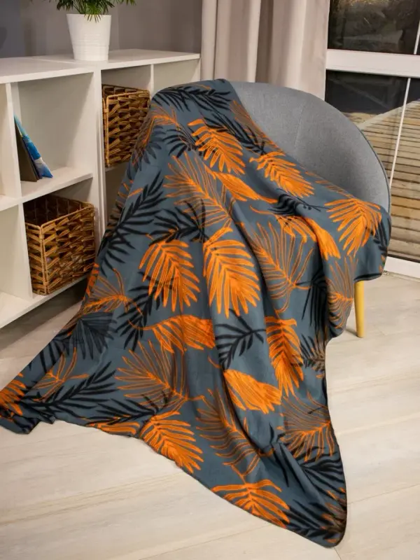 Плед БельВита 130х170 см флис Жёлтые листья 503₽