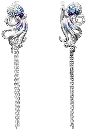 

Серьги из серебра с эмалью PLATINA jewelry 02-4768-00-000-0200-68-Ag, 02-4768-00-000-0200-68-Ag