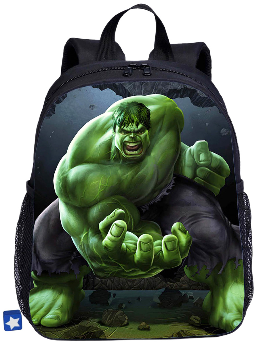 Рюкзак StarFriend Халк Мстители Марвел Hulk Avengers Marvel черный 23х11х32 см 8 л