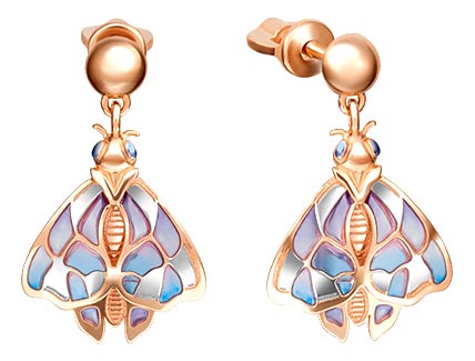 

Серьги из красного золота с эмалью PLATINA jewelry 02-4143-00-000-1110-48, 02-4143-00-000-1110-48