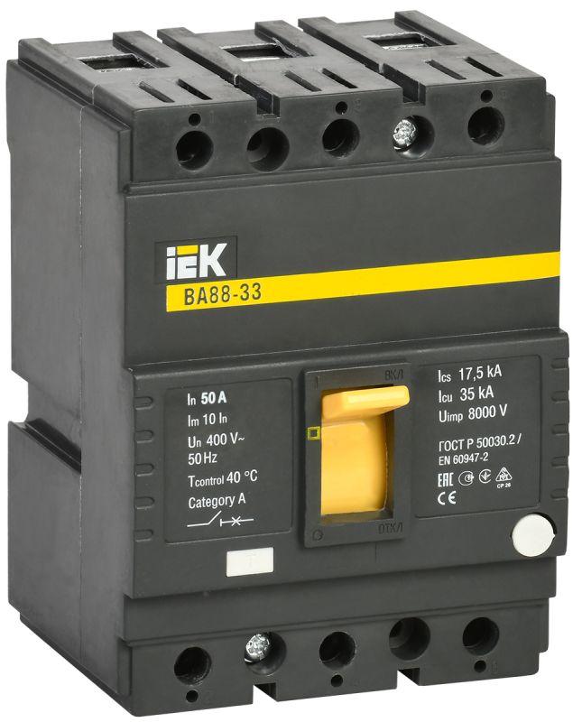 Выключатель автоматический 3п 50А 35кА ВА 88-33 IEK SVA20-3-0050 ( 1шт. )