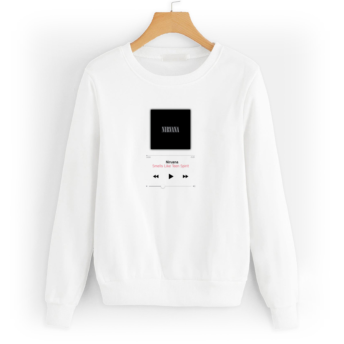 

Свитшот белый CoolPodarok Саундтрек.Smells Like Teen Spirit, W0501763