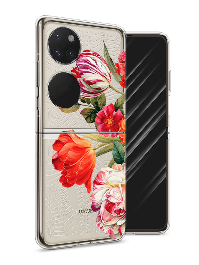 

Чехол Awog на Huawei P50 pocket "Весенний букет", Красный;розовый;зеленый, 6107450-8