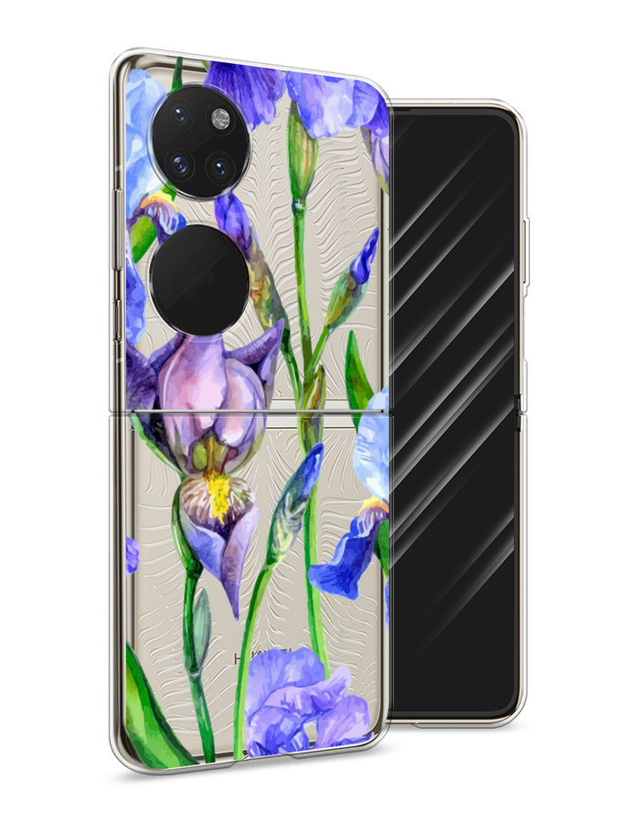 

Чехол Awog на Huawei P50 pocket "Синие ирисы", Фиолетовый;голубой;зеленый, 6107450-8