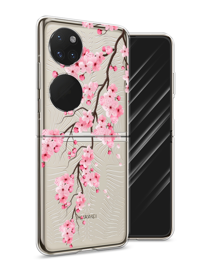 

Чехол Awog на Huawei P50 pocket "Розовая сакура", Розовый;коричневый, 6107450-8
