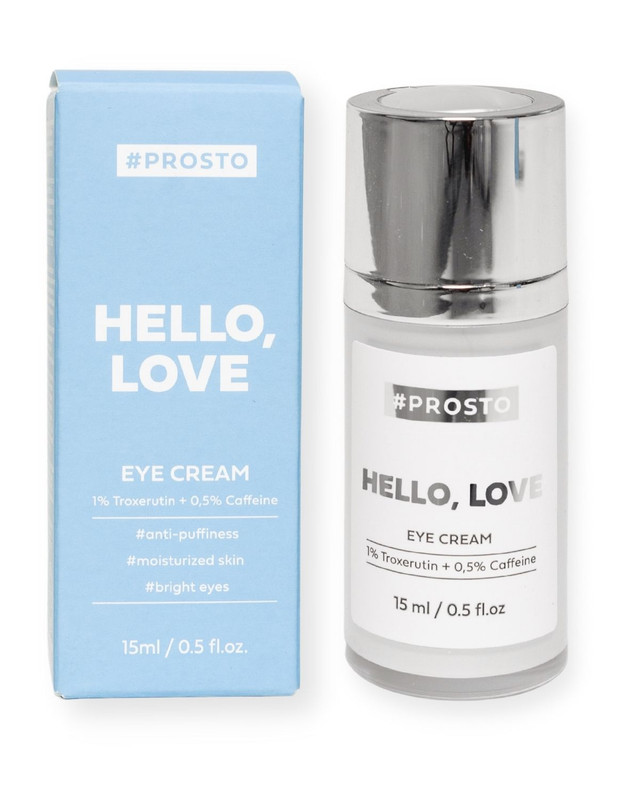 фото Крем для глаз prosto cosmetics крем hello, love увлажняет, осветляет темные круги.