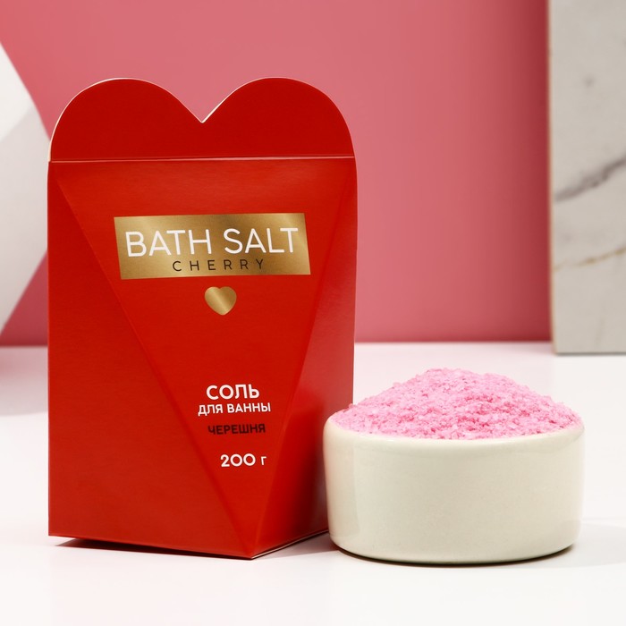 Соль для ванны Чистое счастье Bath Salt черешня 200 г освежающая соль для ванны hers bath labo premium 70 г х 6 таблеток