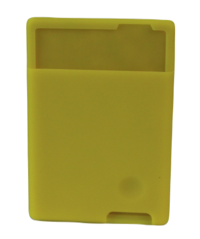 фото Картхолдер чехол бумажник силиконовый самоклеящийся кошелек для карт для телефона желтый nobrand