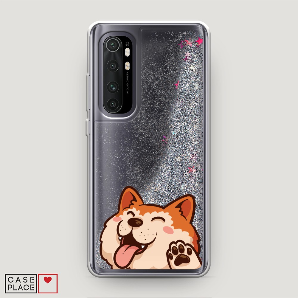 

Жидкий чехол с блестками "Акита-ину машет" на Xiaomi Mi Note 10 lite, 38491-1