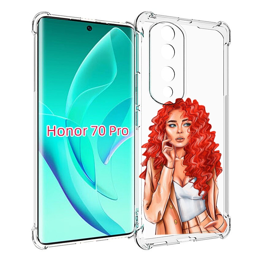 

Чехол MyPads девушка-с-яркими-волосами женский для Honor 70 Pro / 70 Pro Plus, Прозрачный, Tocco