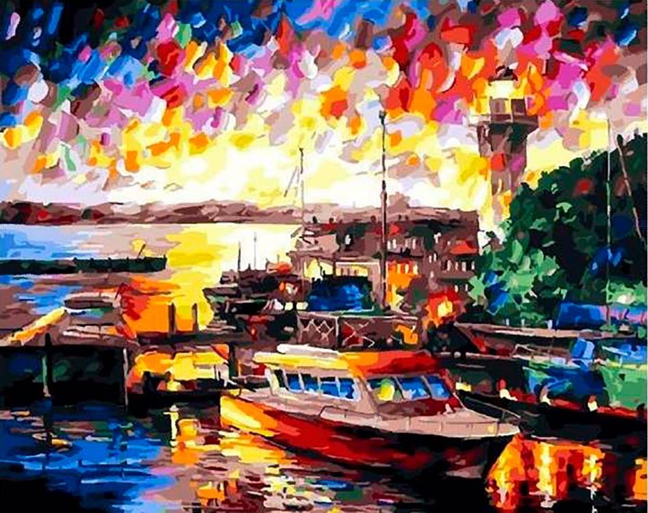 

Картина по номерам Paintboy Золотой закат на море, 40x50 см, Золотой закат на море