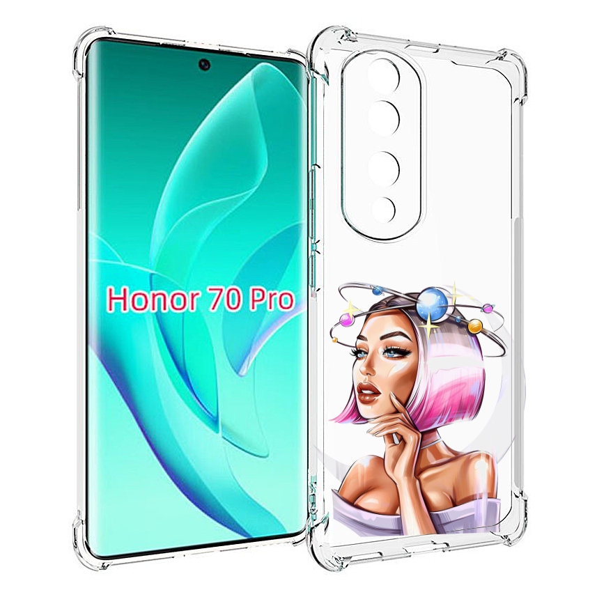 

Чехол MyPads девушка-с-планетами-на-голове женский для Honor 70 Pro / 70 Pro Plus, Прозрачный, Tocco