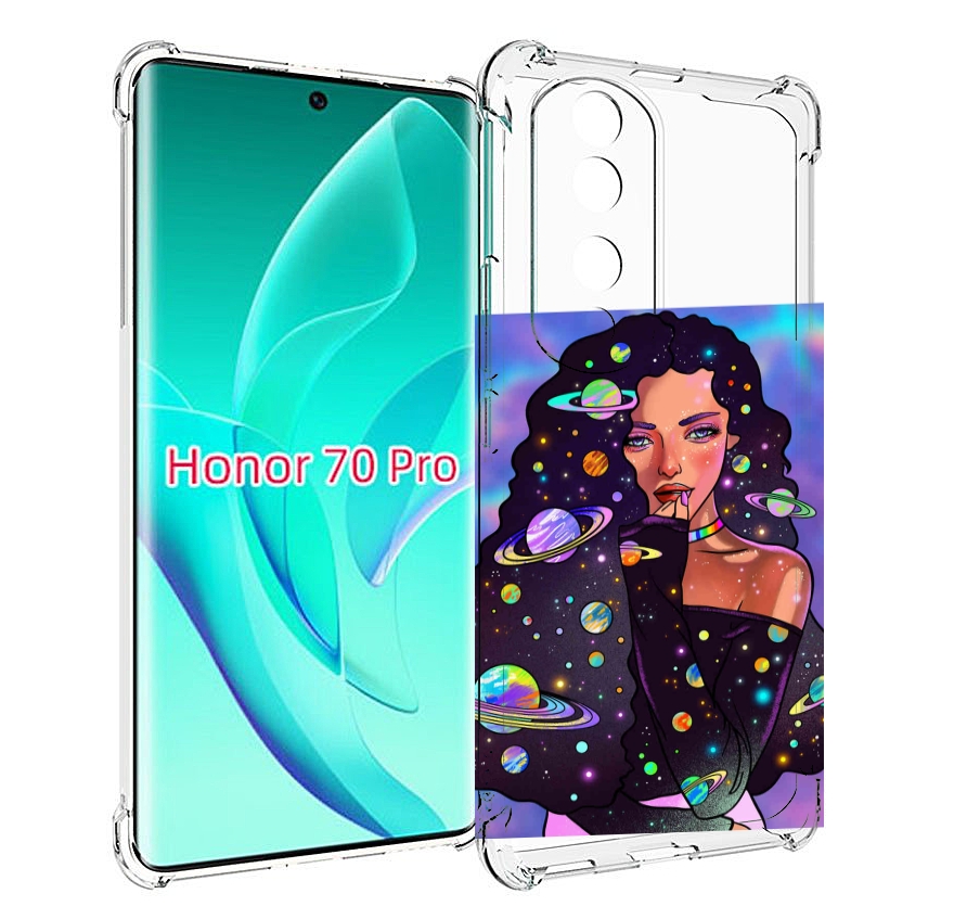 

Чехол MyPads девушка-с-планетами-в-волосах женский для Honor 70 Pro / 70 Pro Plus, Прозрачный, Tocco