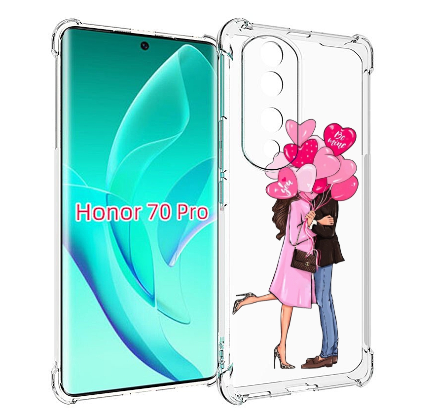 

Чехол MyPads девушка-с-парнем-сердечки женский для Honor 70 Pro / 70 Pro Plus, Прозрачный, Tocco