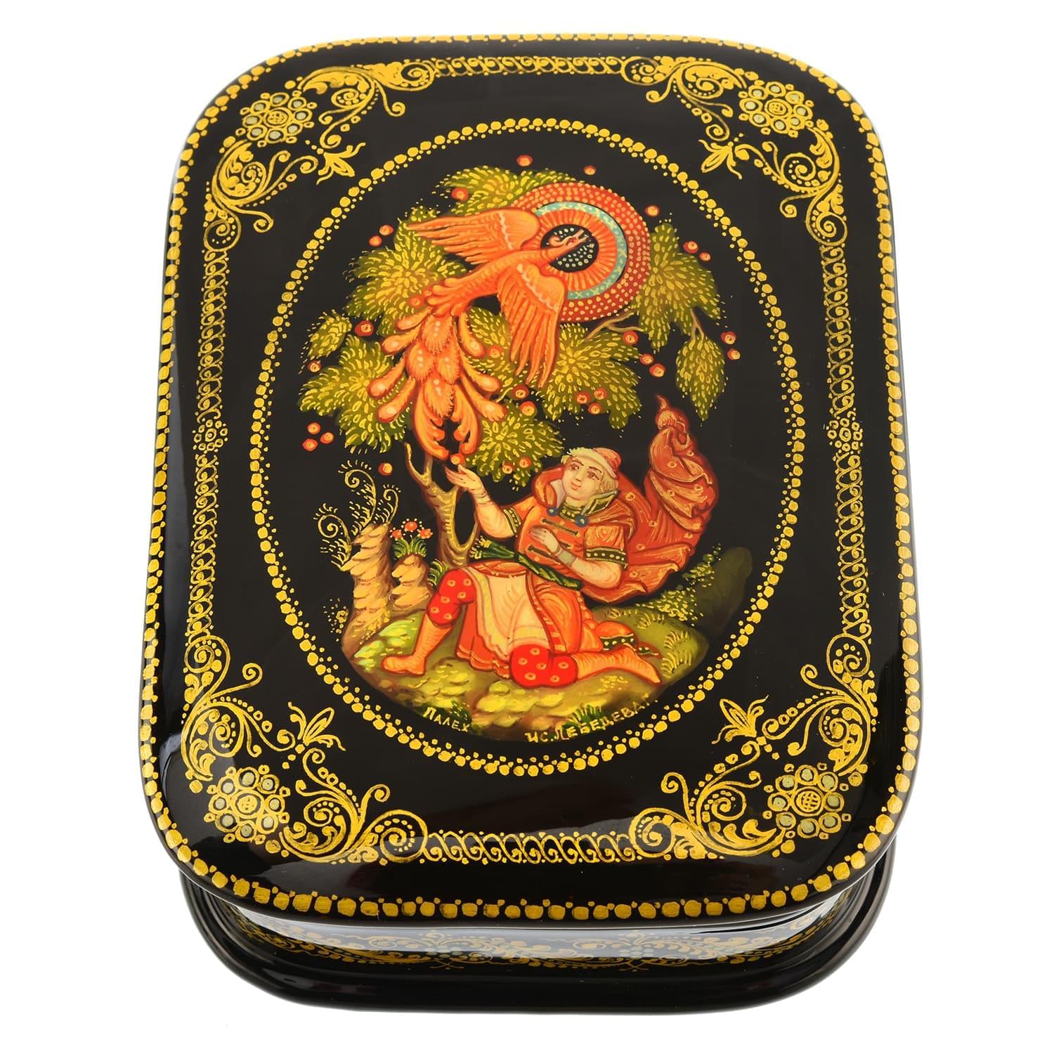 

Лаковая миниатюра шкатулка «Жар-птица» Палех