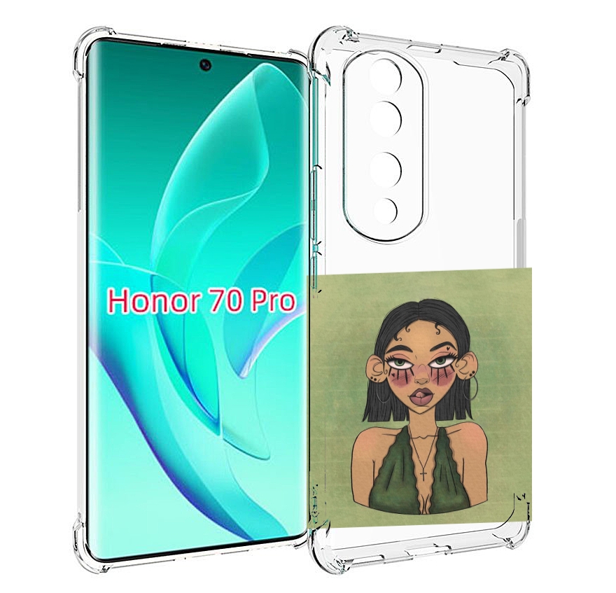 

Чехол MyPads девушка-с-каре-и-тату для Honor 70 Pro / 70 Pro Plus, Прозрачный, Tocco